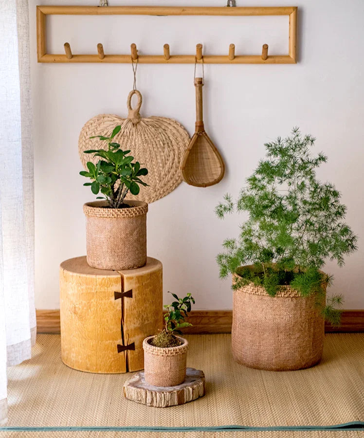 Straw Looking Concrete Planter - The Mayfair Hall