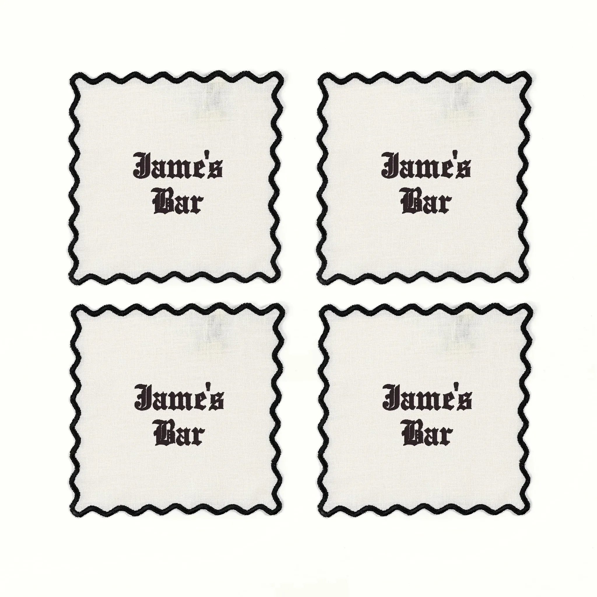 The Vivienne Square Cocktail Napkins - Cream - The Mayfair Hall