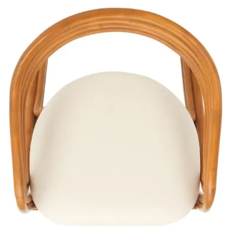 Jennabrook Rattan Dining Chair in Natural and White with Curved Back - The Mayfair Hall