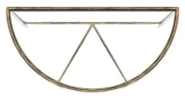 Jessa Glass Console Table in Brass - The Mayfair Hall