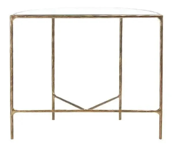 Jessa Glass Console Table in Brass - The Mayfair Hall