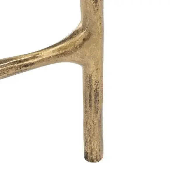 Jessa Glass Rectangle Console Table in Brass - The Mayfair Hall