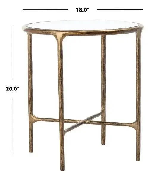 Jessa Forged Metal Round Accent Table in Brass - The Mayfair Hall