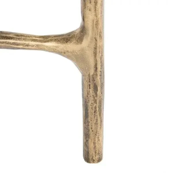 Jessa Forged Metal Square Accent Table in Brass - The Mayfair Hall