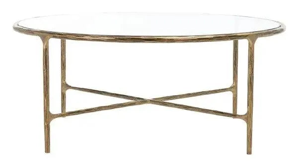 Safavieh Jessa Brass Round Metal Coffee Table