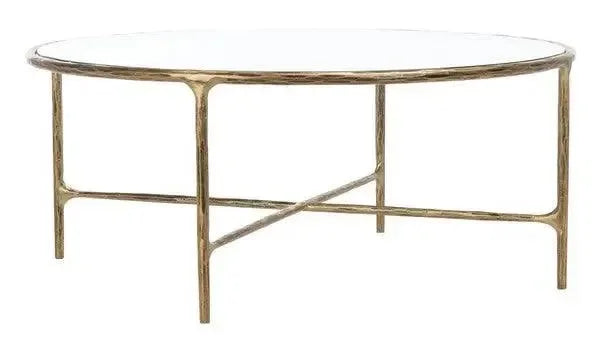 Jessa Glass Coffee Table in Brass - The Mayfair Hall