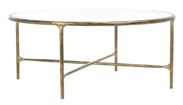 Jessa Glass Coffee Table in Brass - The Mayfair Hall