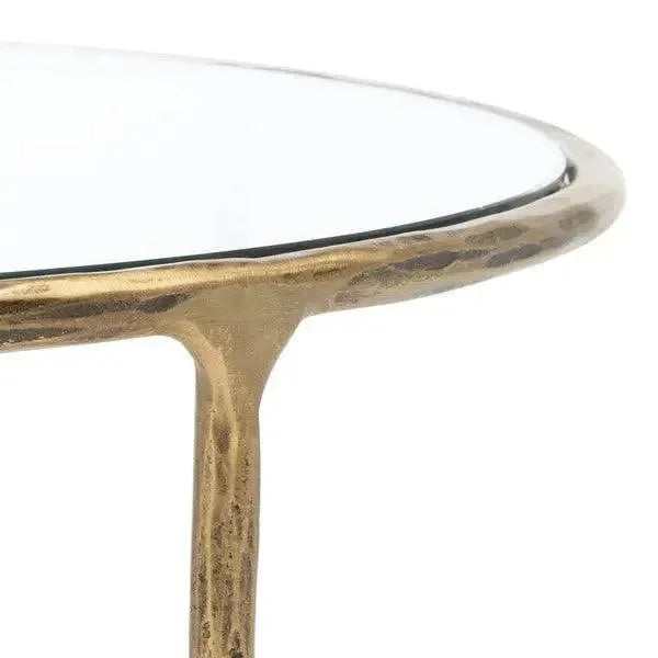 Jessa Glass Coffee Table in Brass - The Mayfair Hall