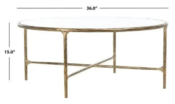 Jessa Glass Coffee Table in Brass - The Mayfair Hall
