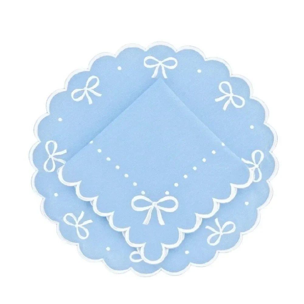 Juliet Bows Cotton Napkin in Blue (Set of 4) - The Mayfair Hall