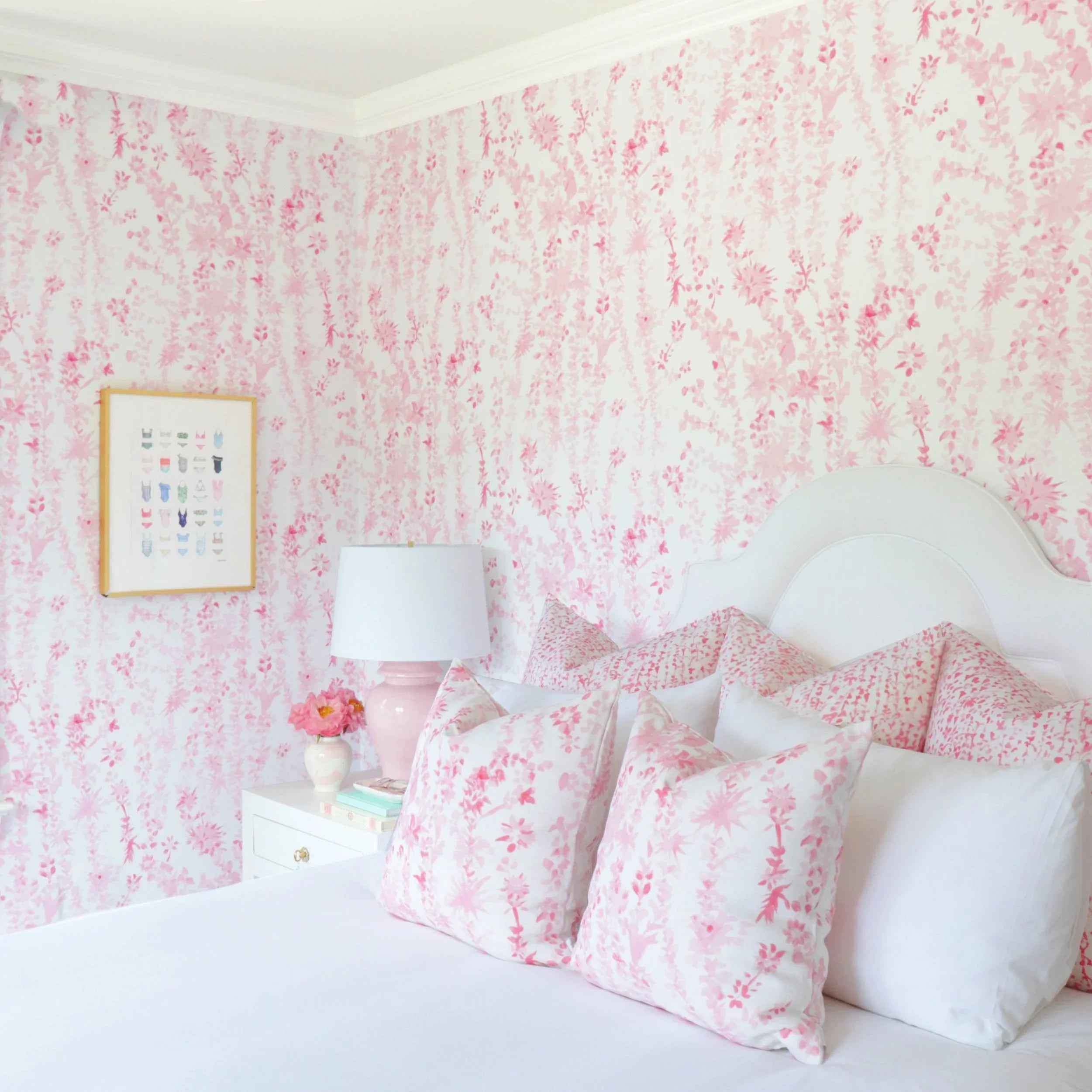 Cherry Blossom Light Pink Ginger Jar Lamp - The Mayfair Hall