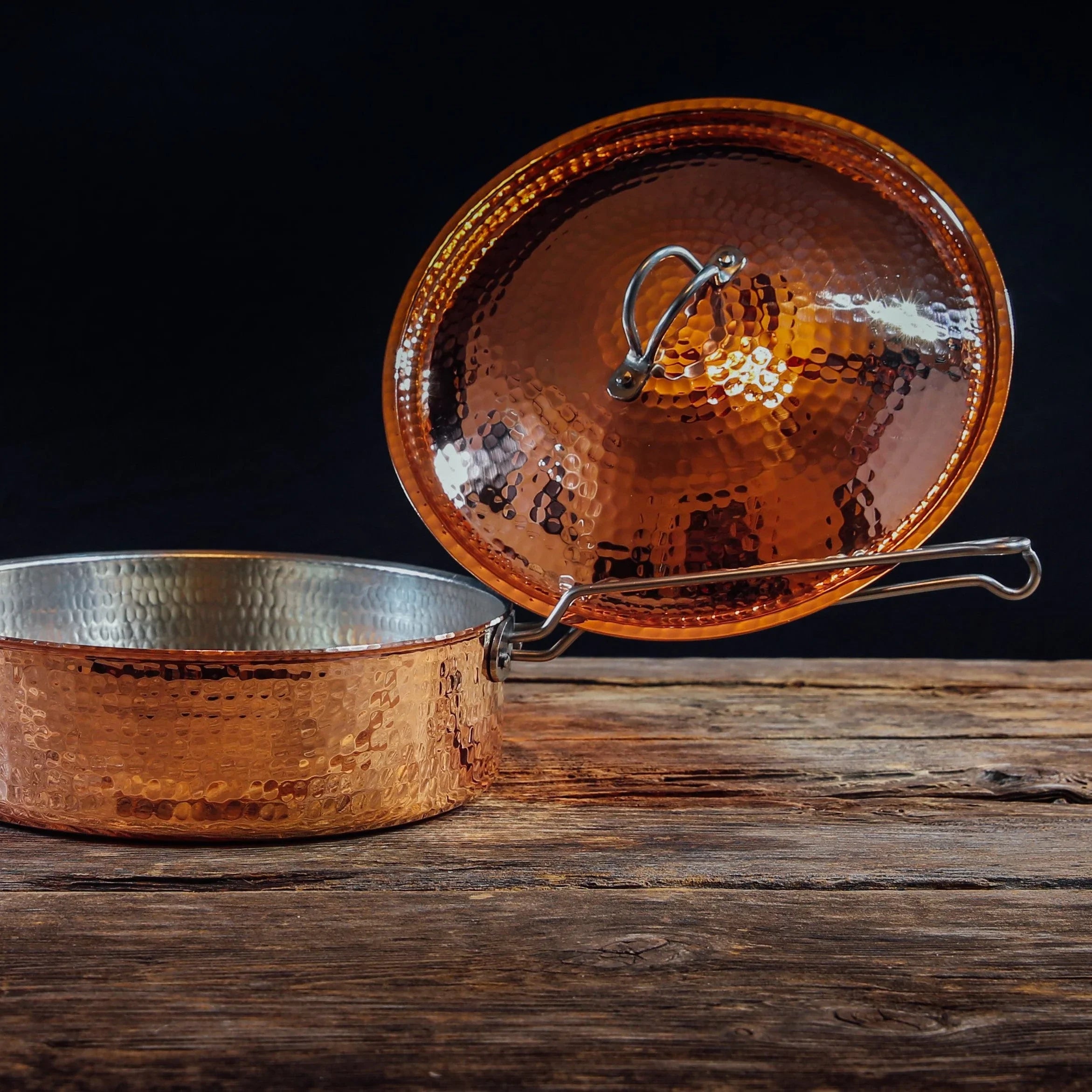 Copper Saute Pan with lid, 3 quart - The Mayfair Hall
