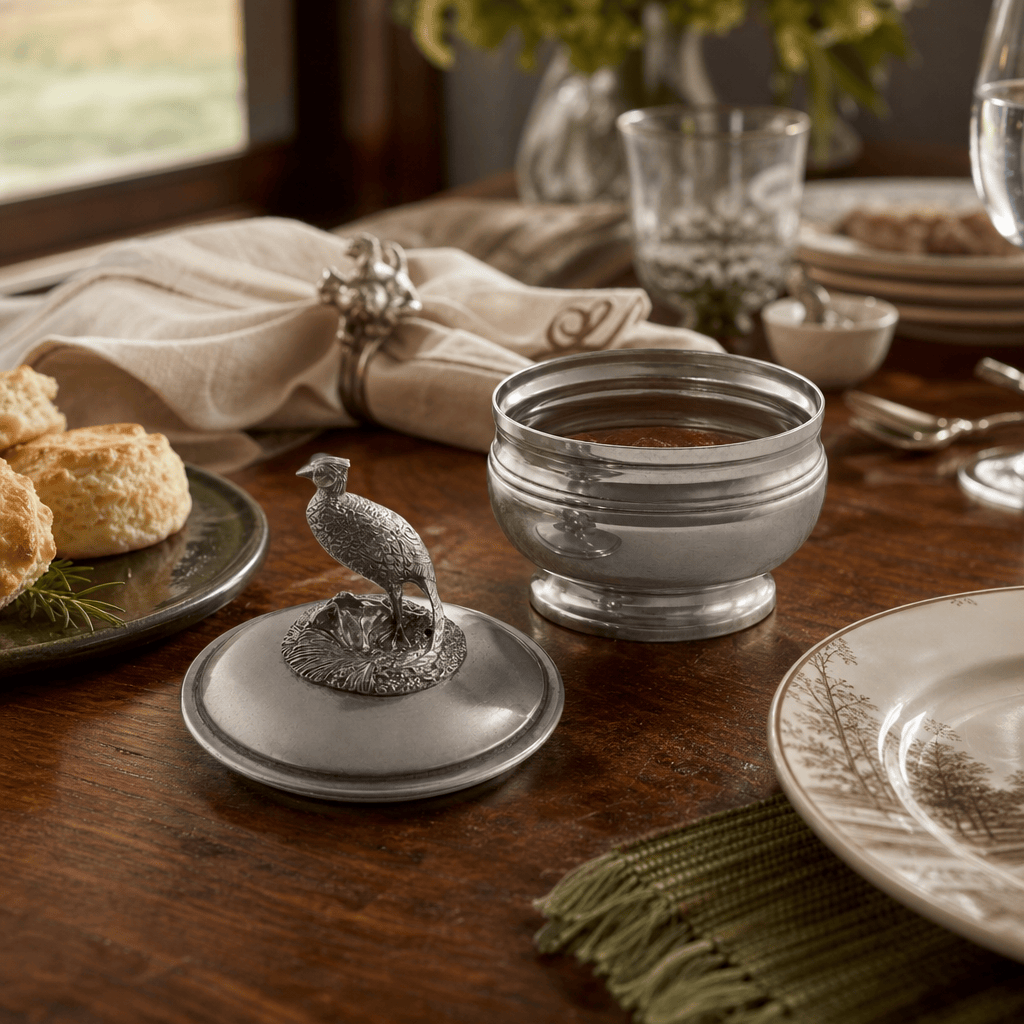 Pewter Pheasant Sauce Bowl