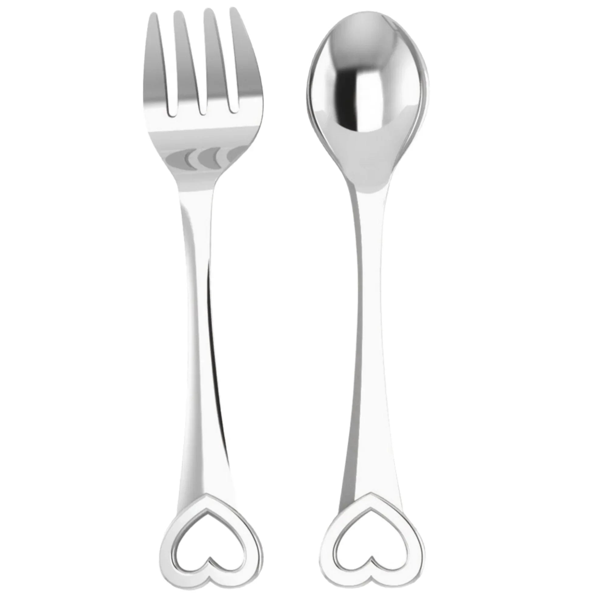 Heart Sterling Silver Baby Spoon & Fork set by Krysaliis - The Mayfair Hall