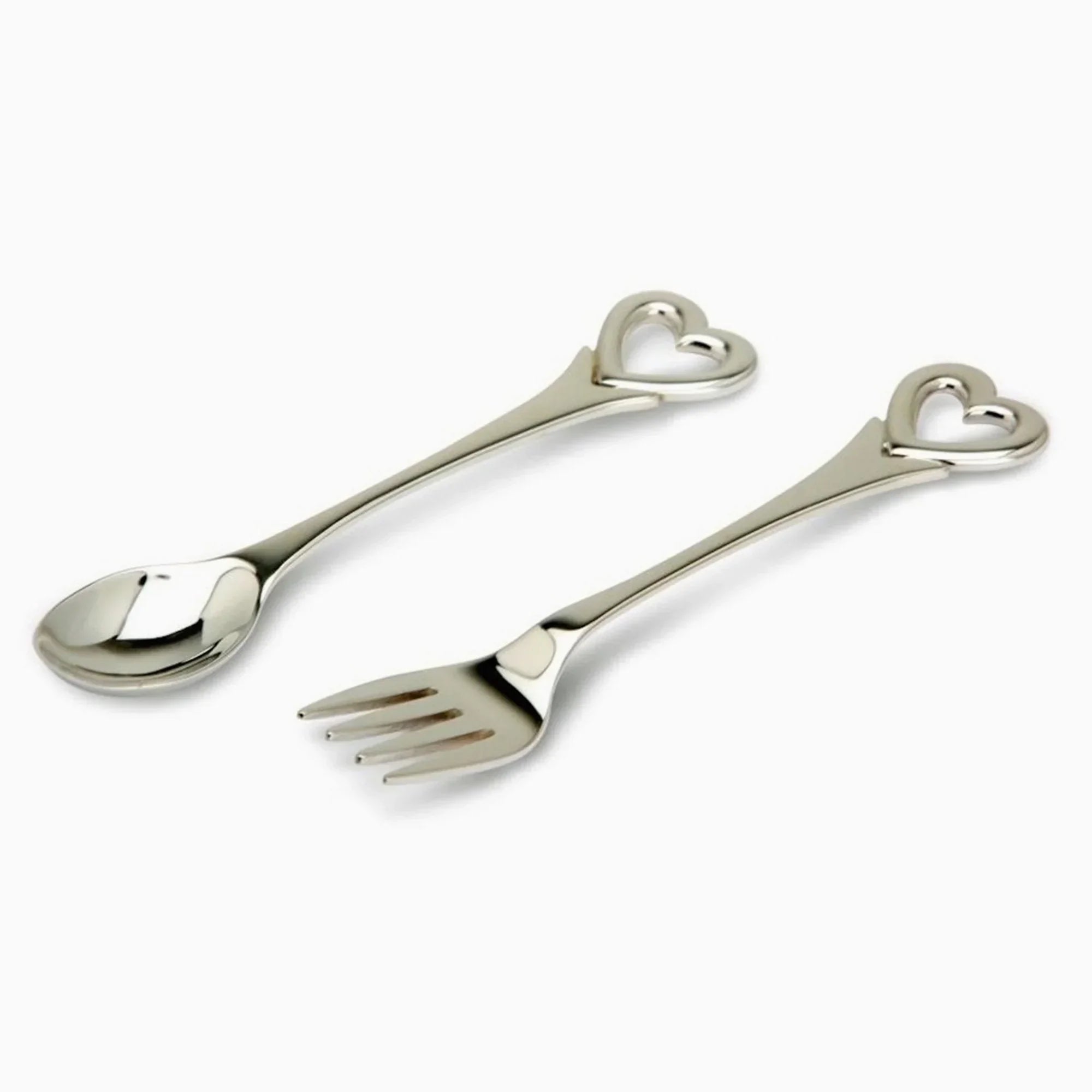 Heart Sterling Silver Baby Spoon & Fork set by Krysaliis - The Mayfair Hall