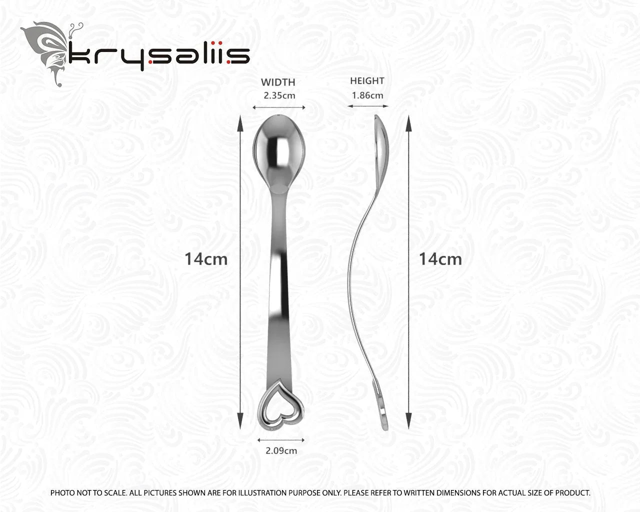 Heart Sterling Silver Baby Feeding Spoon by Krysaliis - The Mayfair Hall