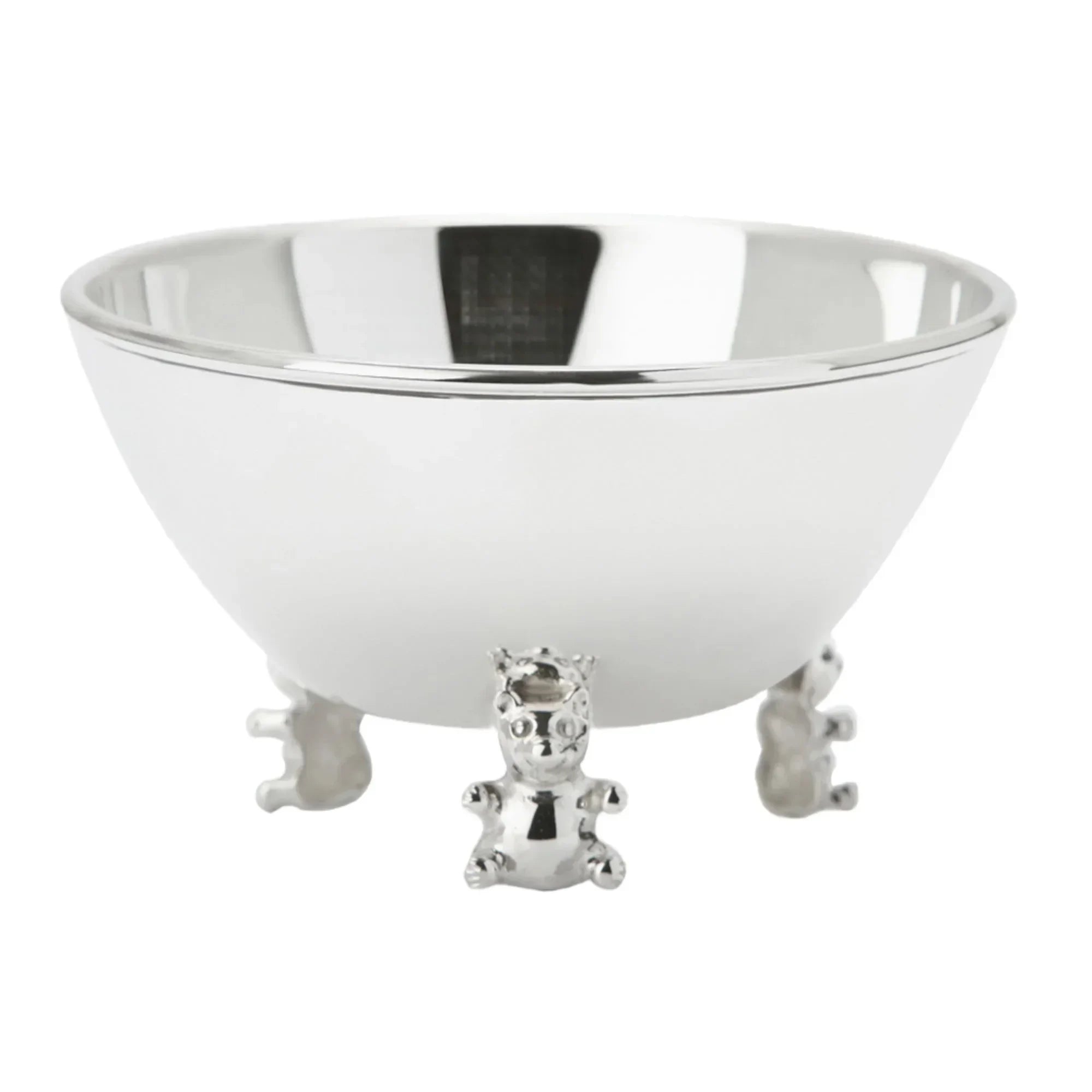 Teddy Sterling Silver Baby Feeding Bowl by Krysaliis - The Mayfair Hall