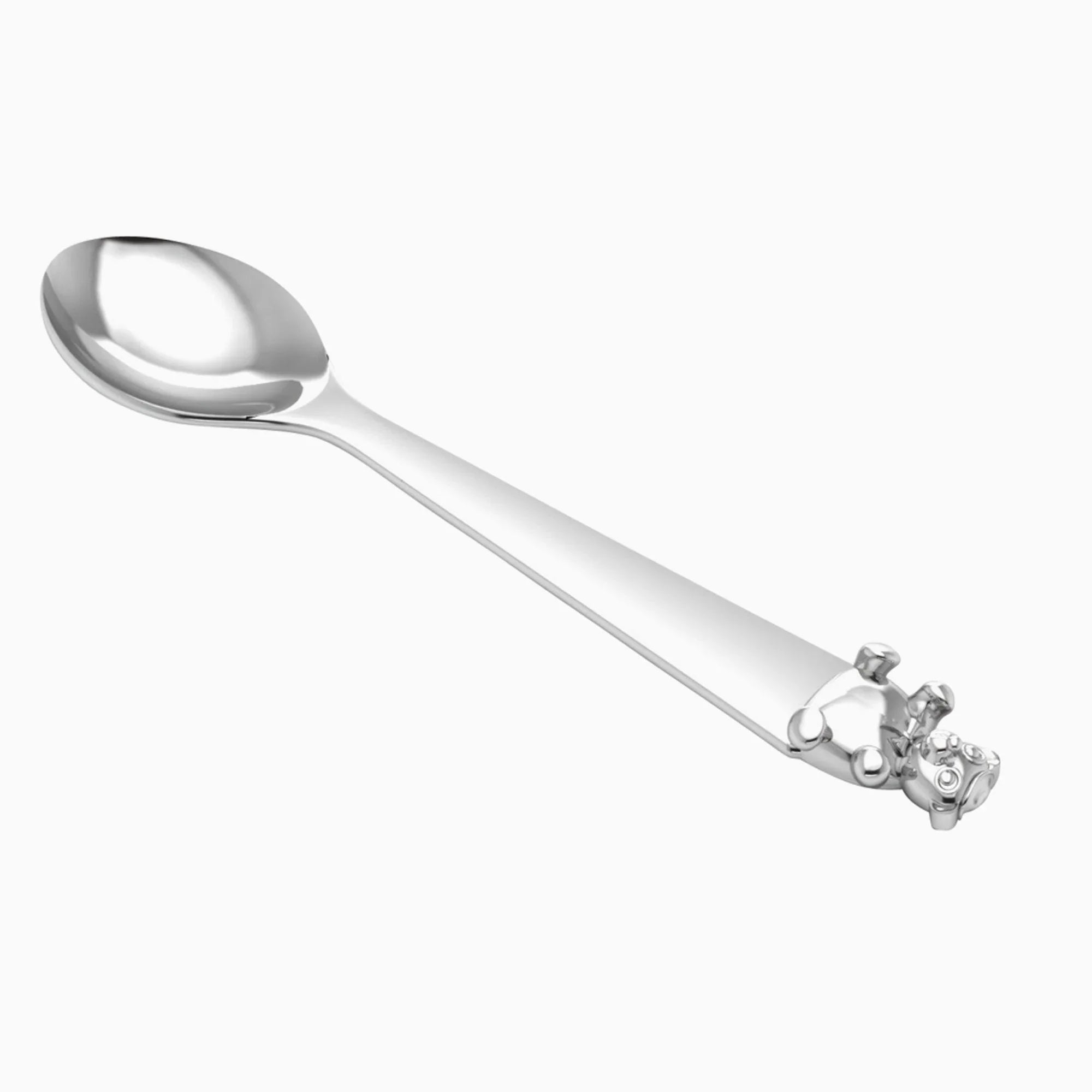 Teddy Sterling Silver Baby Feeding Spoon by Krysaliis - The Mayfair Hall