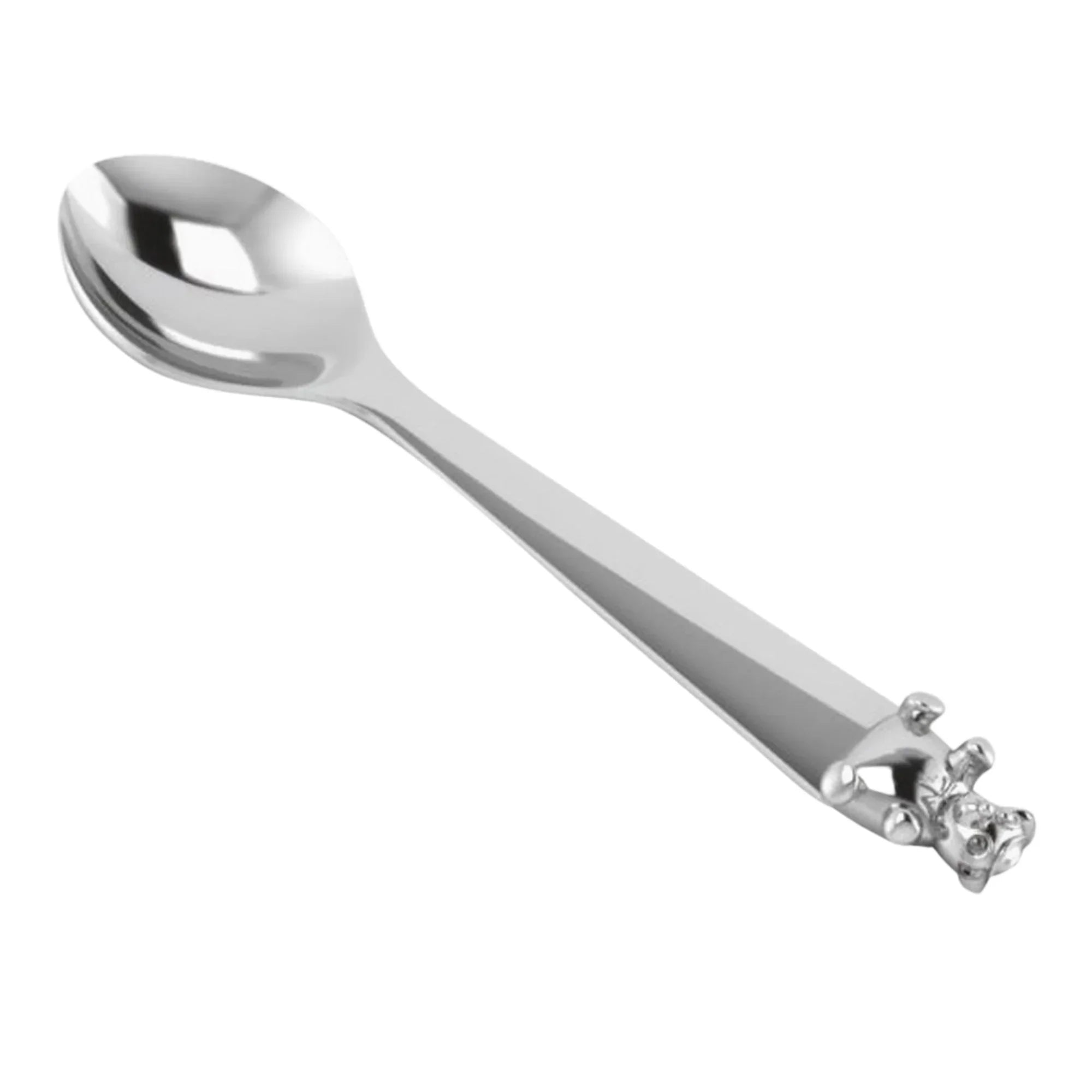 Teddy Sterling Silver Baby Feeding Spoon by Krysaliis - The Mayfair Hall