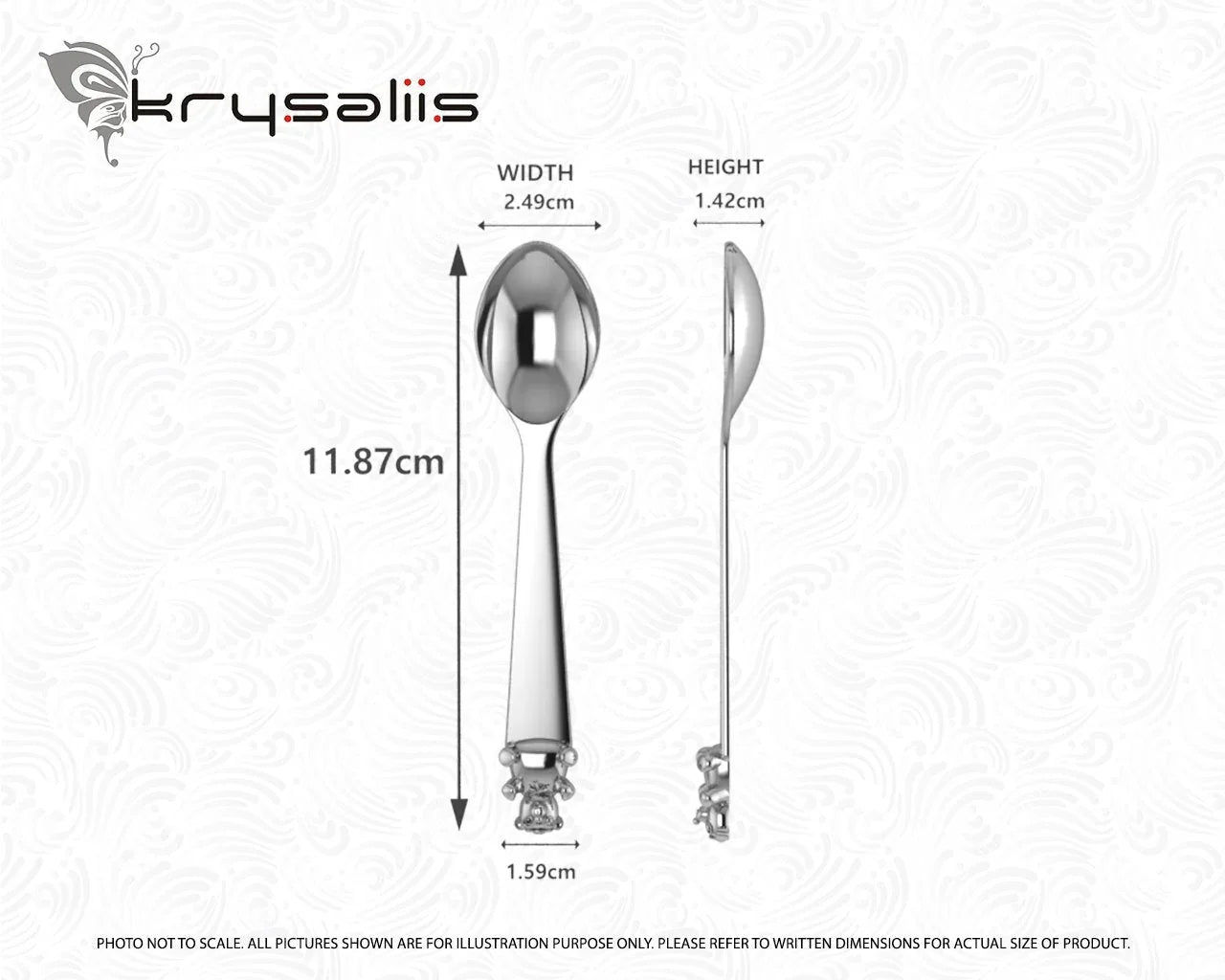 Teddy Sterling Silver Baby Feeding Spoon by Krysaliis - The Mayfair Hall