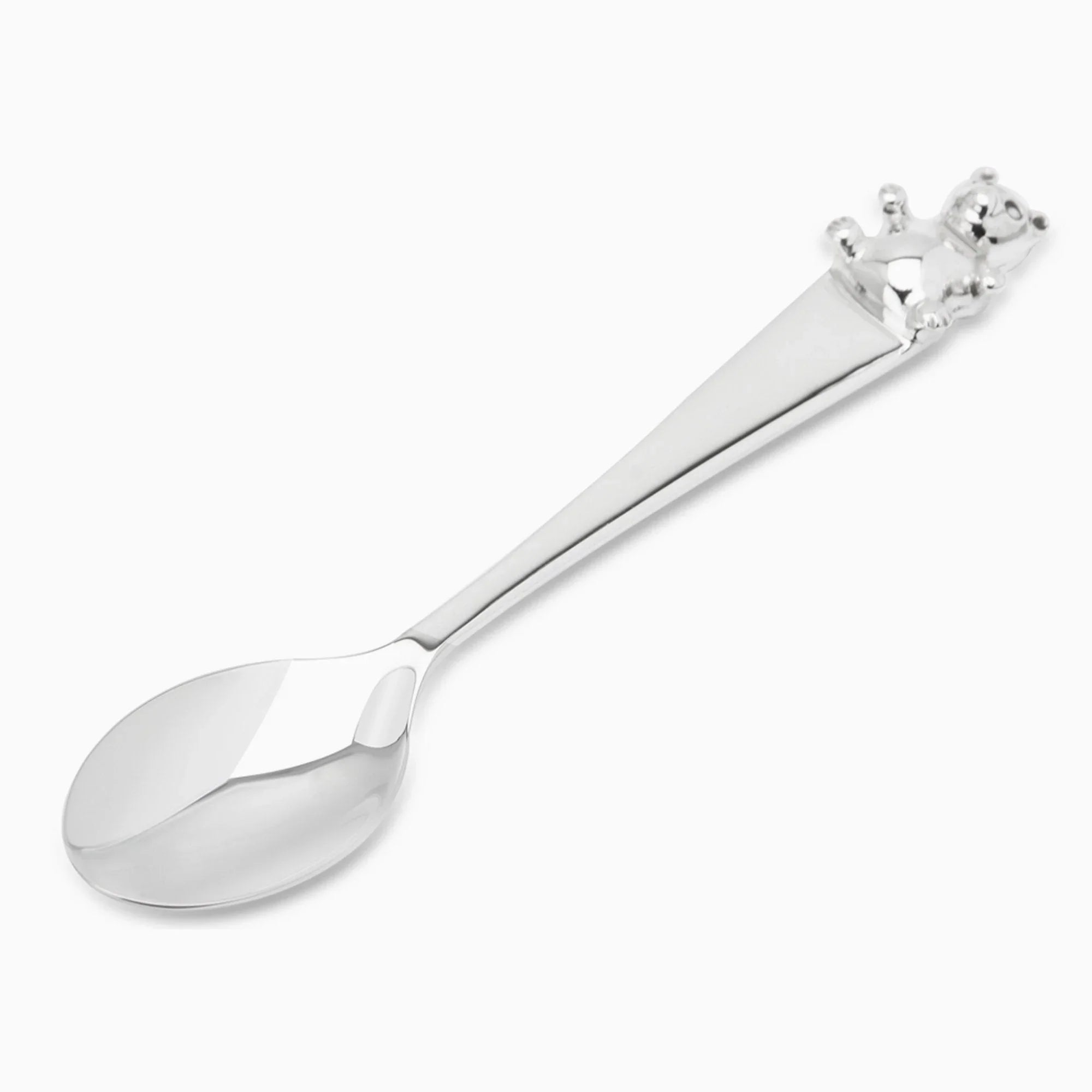 Teddy Sterling Silver Baby Feeding Spoon by Krysaliis - The Mayfair Hall