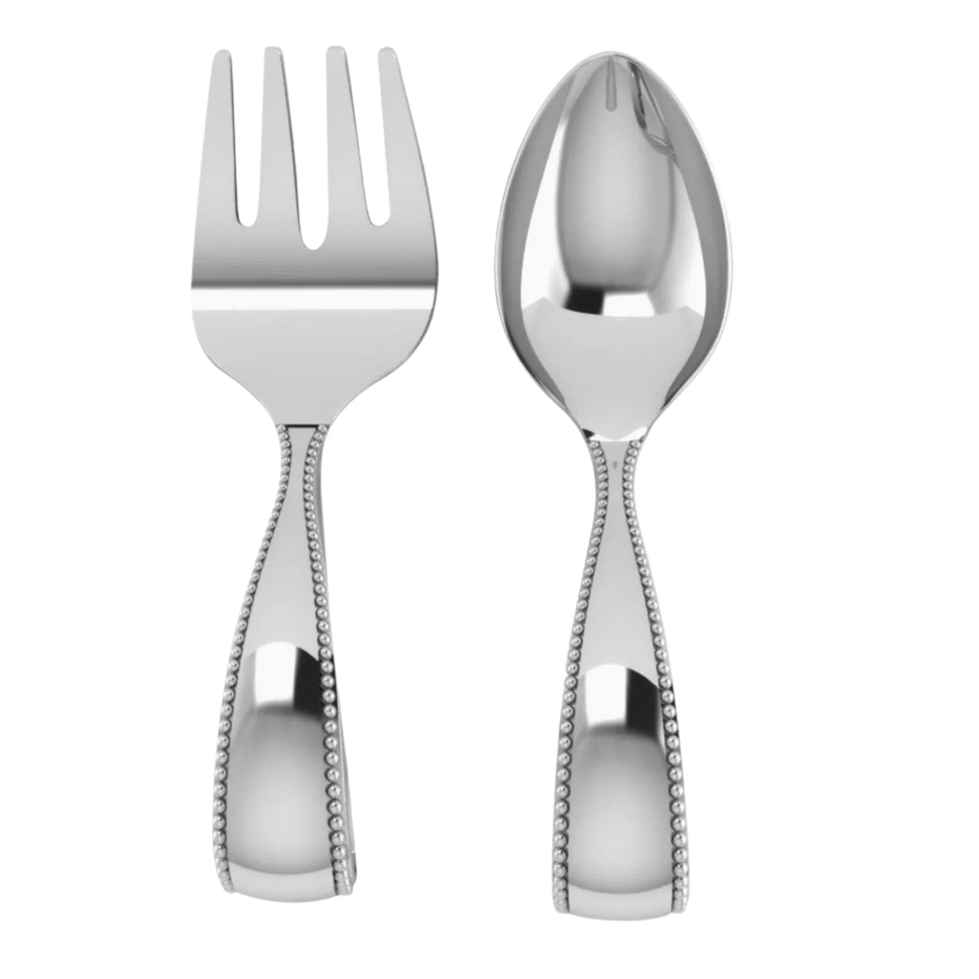 Beaded Loop Sterling Silver Baby Spoon & Fork Set by Krysaliis - The Mayfair Hall
