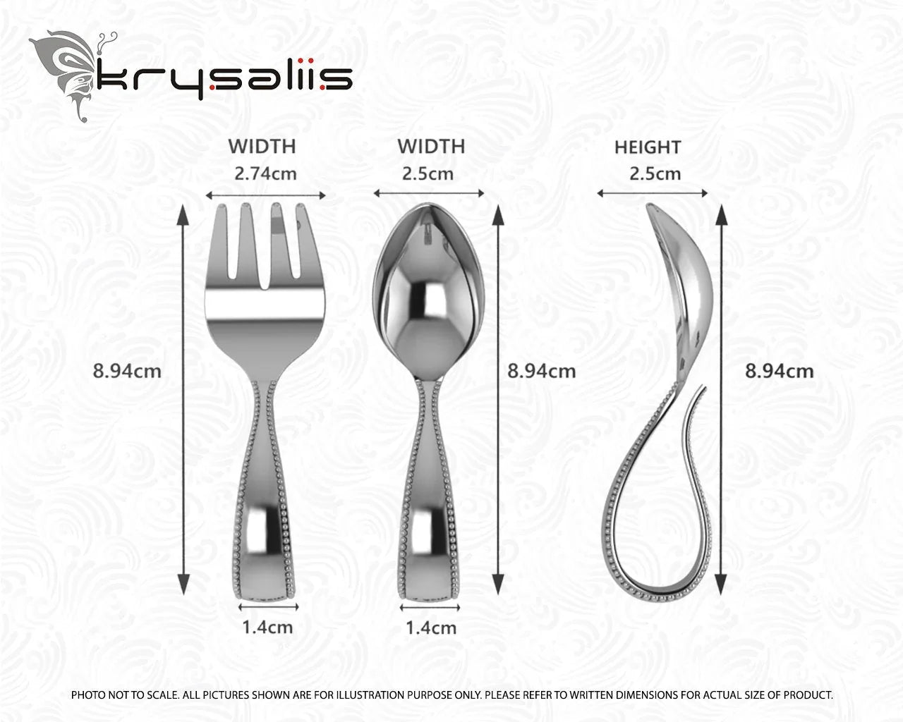Beaded Loop Sterling Silver Baby Spoon & Fork Set by Krysaliis - The Mayfair Hall