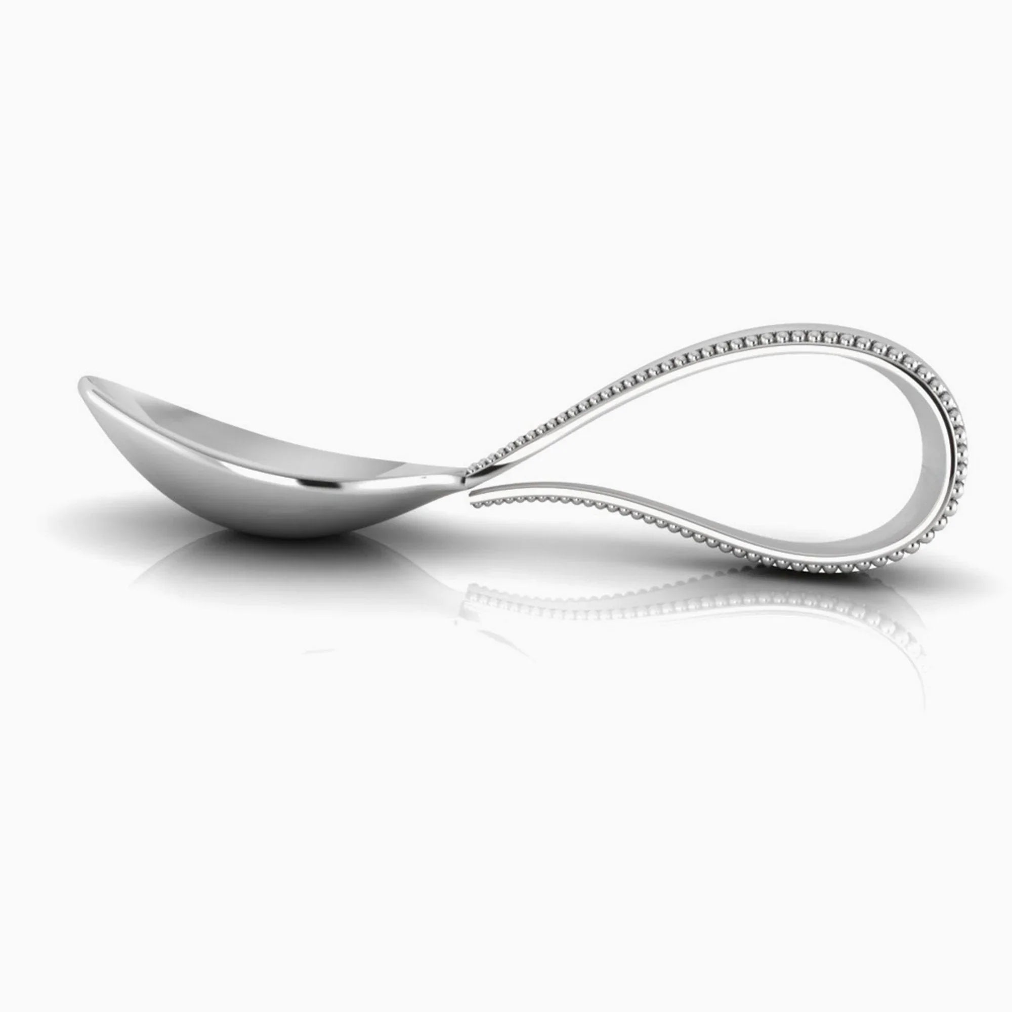 Beaded Loop Sterling Silver Baby Feeding Spoon by Krysaliis - The Mayfair Hall