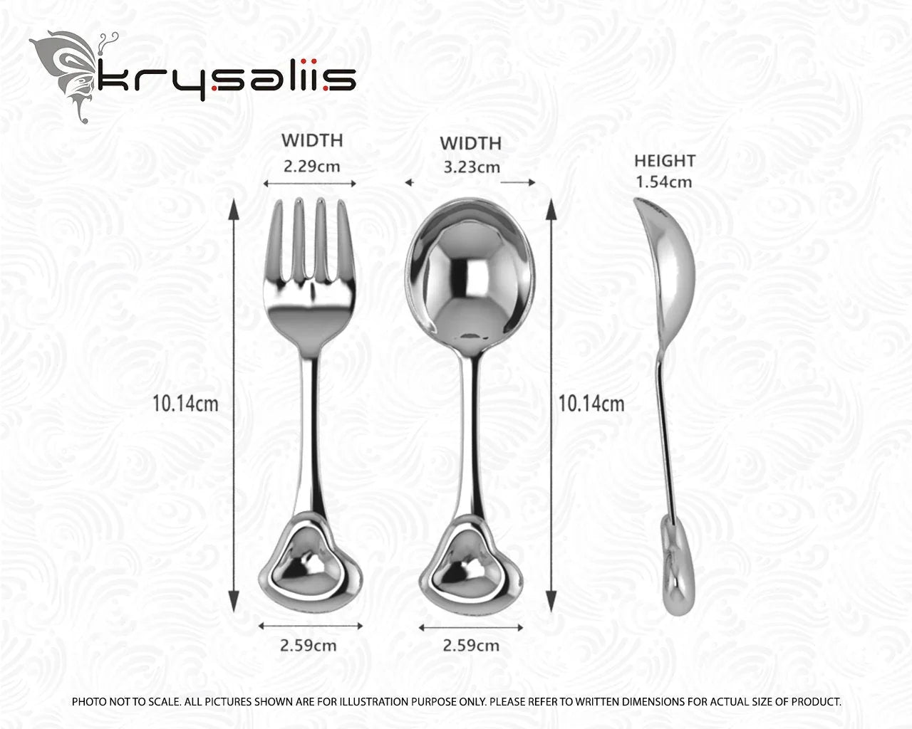 Sterling Silver Sweetheart Baby Spoon & Fork Set by Krysaliis - The Mayfair Hall