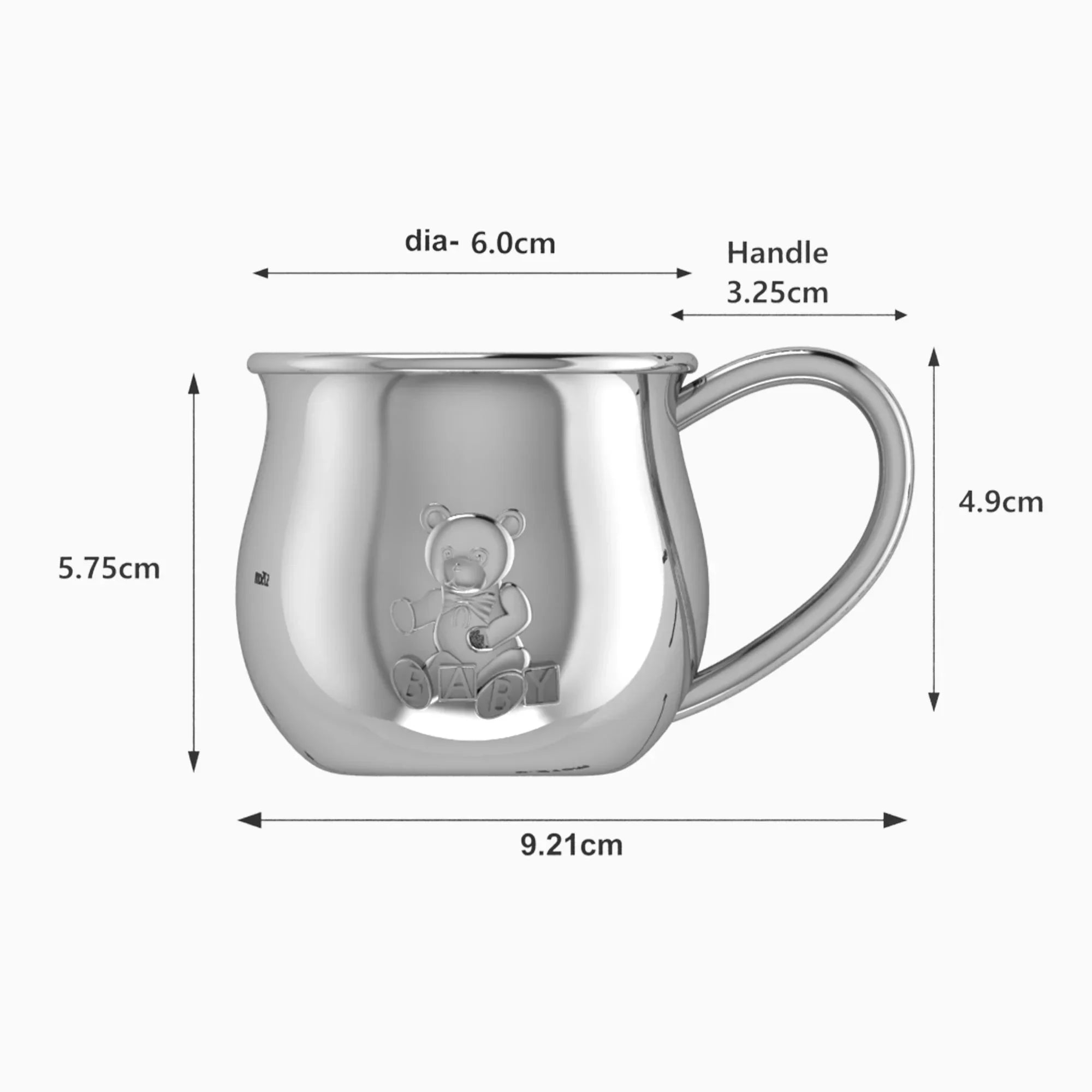 Krysaliis Sterling Silver Baby Cup - Teddy Embossed - The Mayfair Hall