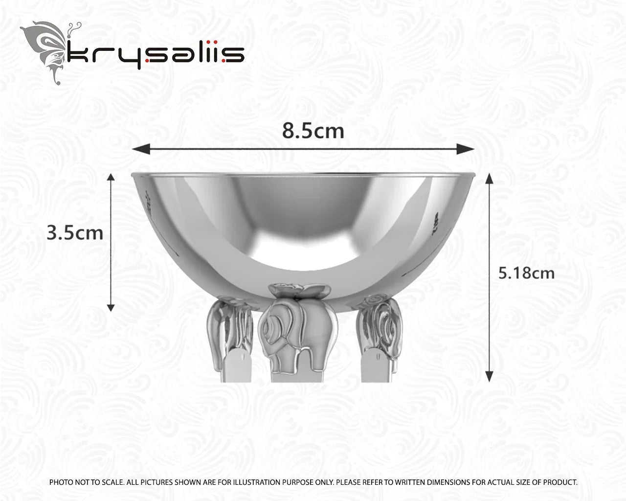Sterling Silver Elephant Baby Feeding Bowl by Krysaliis - The Mayfair Hall