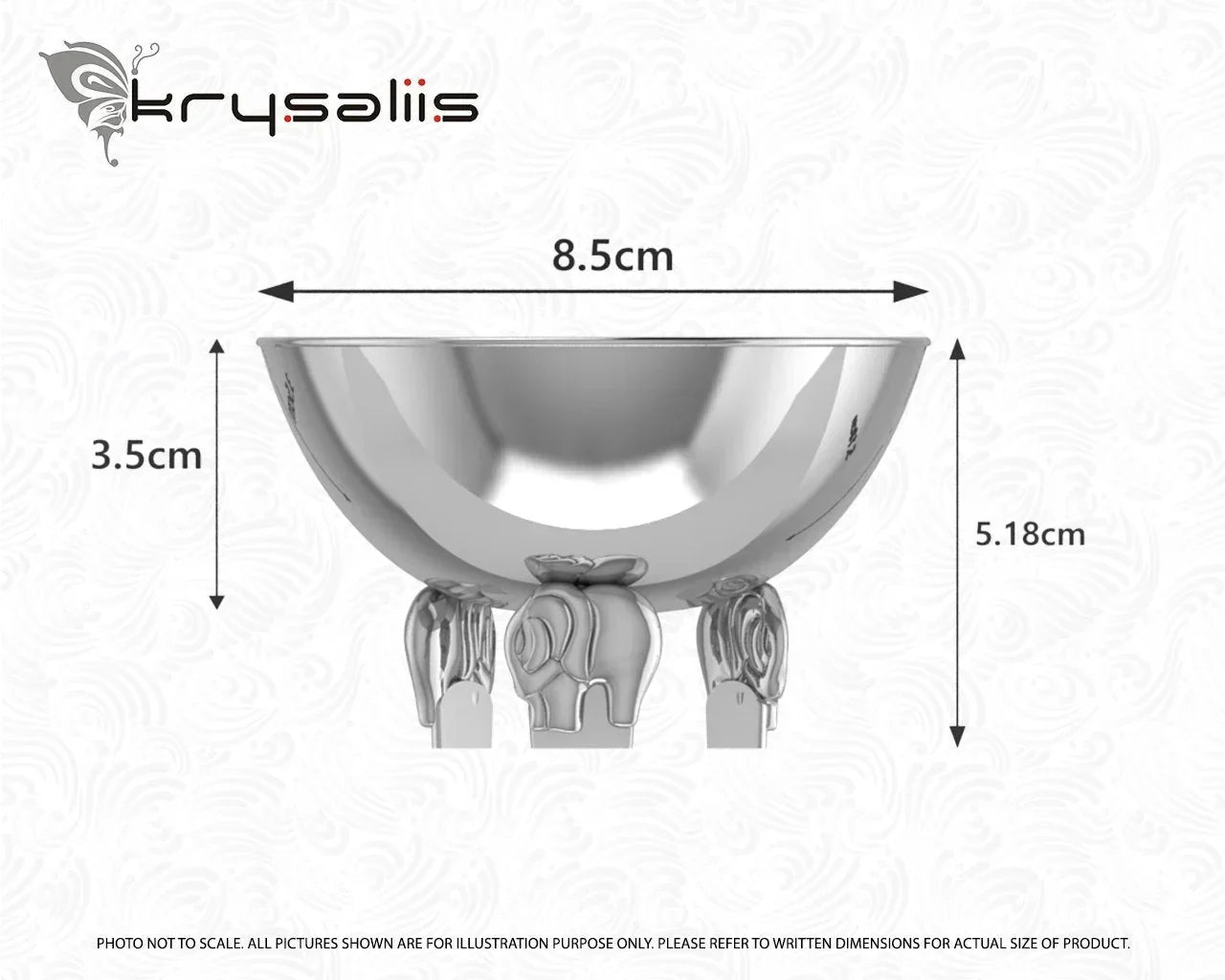 Sterling Silver Elephant Baby Feeding Bowl by Krysaliis - The Mayfair Hall