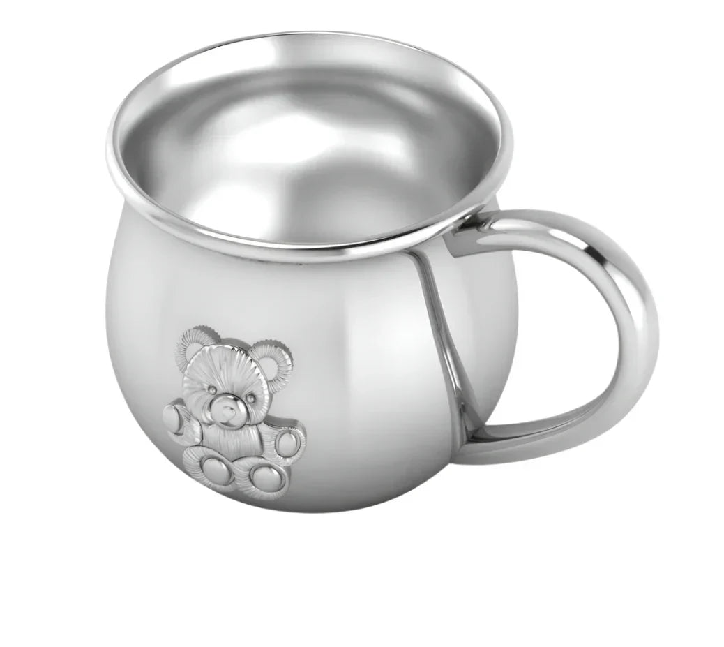 Krysaliis Sterling Silver Baby Cup - Teddy Embossed - The Mayfair Hall