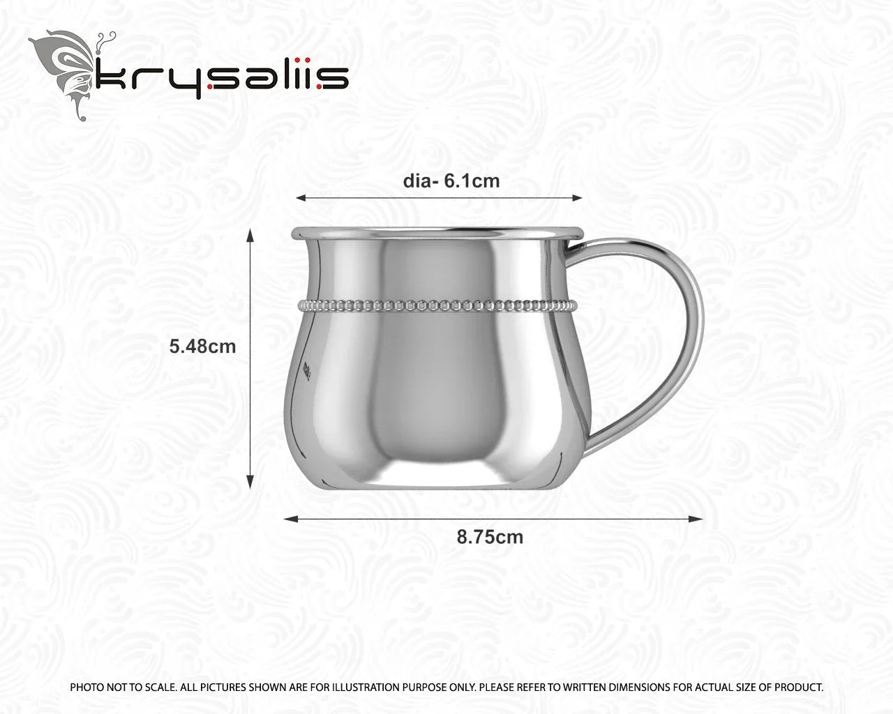 Krysaliis Classic Bulge Silver Plated Baby Cup - Beaded - The Mayfair Hall