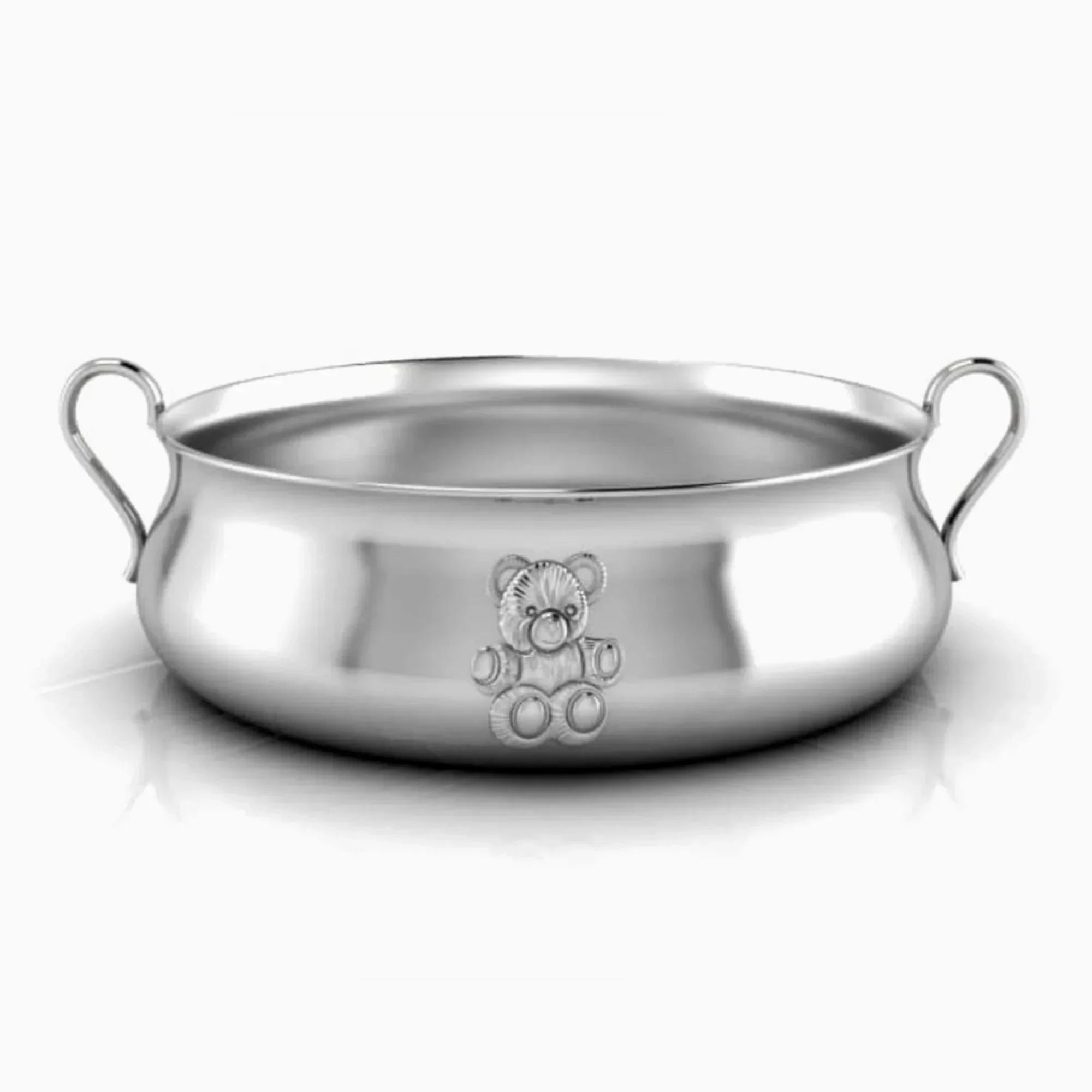 Teddy Silver Plated Baby Porringer by Krysaliis - The Mayfair Hall