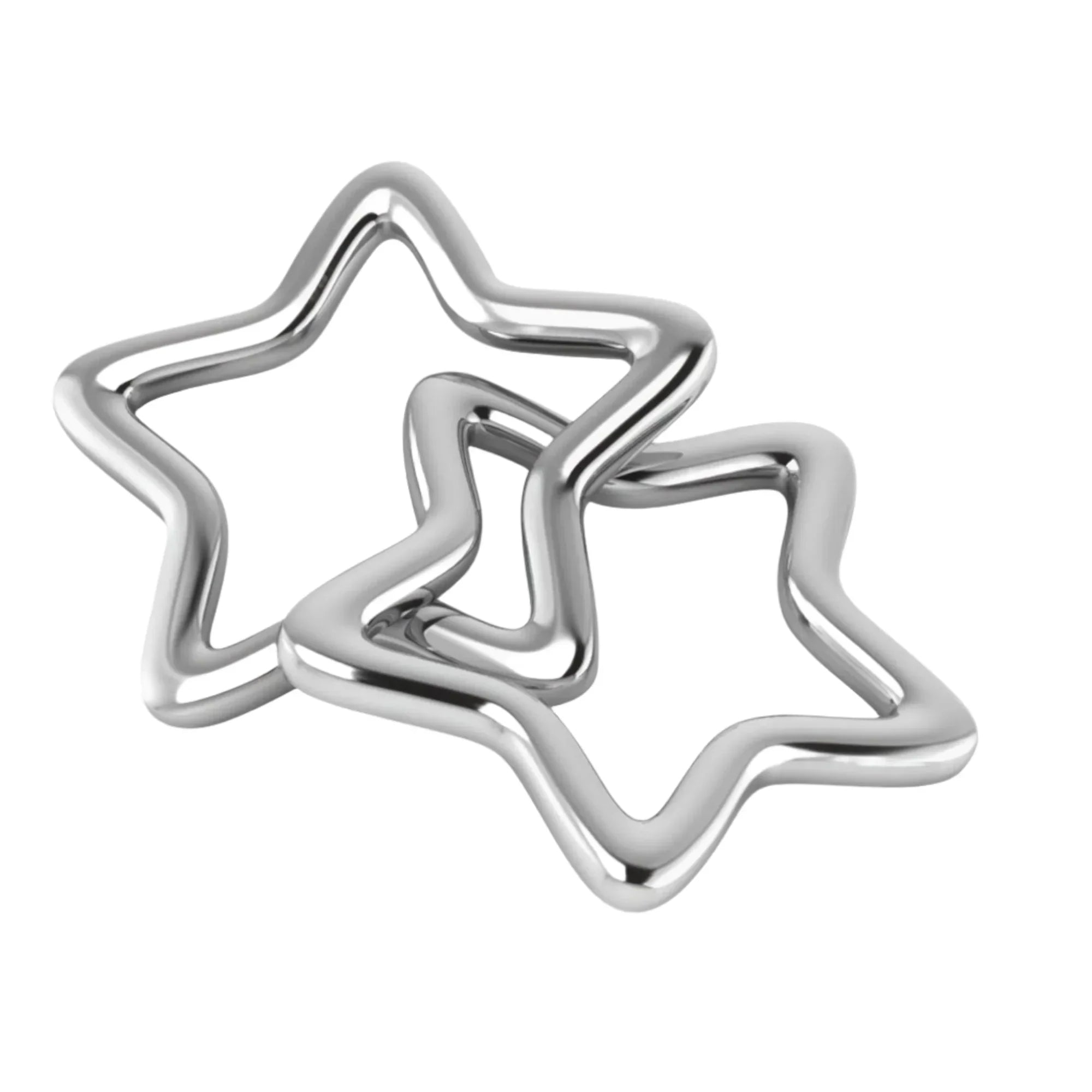 Krysaliis Silver Plated Baby Rattle - Star Ring - The Mayfair Hall