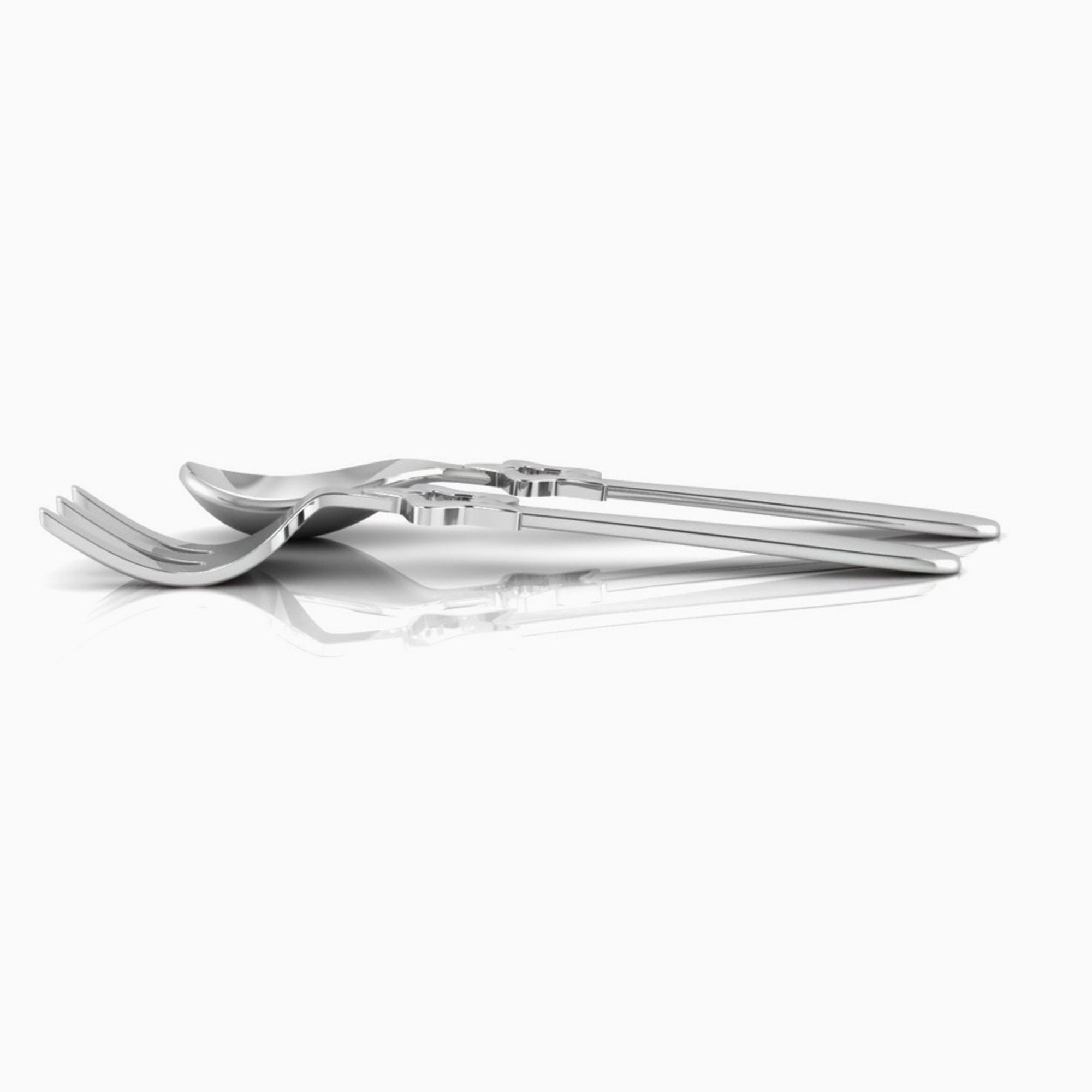 Star Silver Plated Baby Spoon and Fork Set by Krysaliis