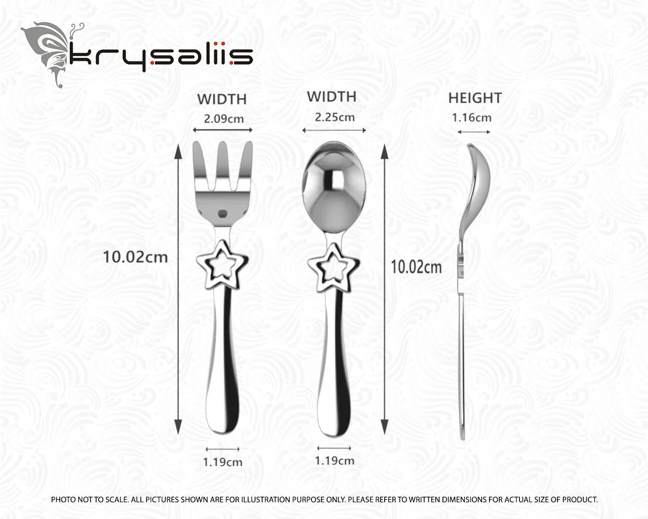 Star Silver Plated Baby Spoon and Fork Set by Krysaliis - The Mayfair Hall