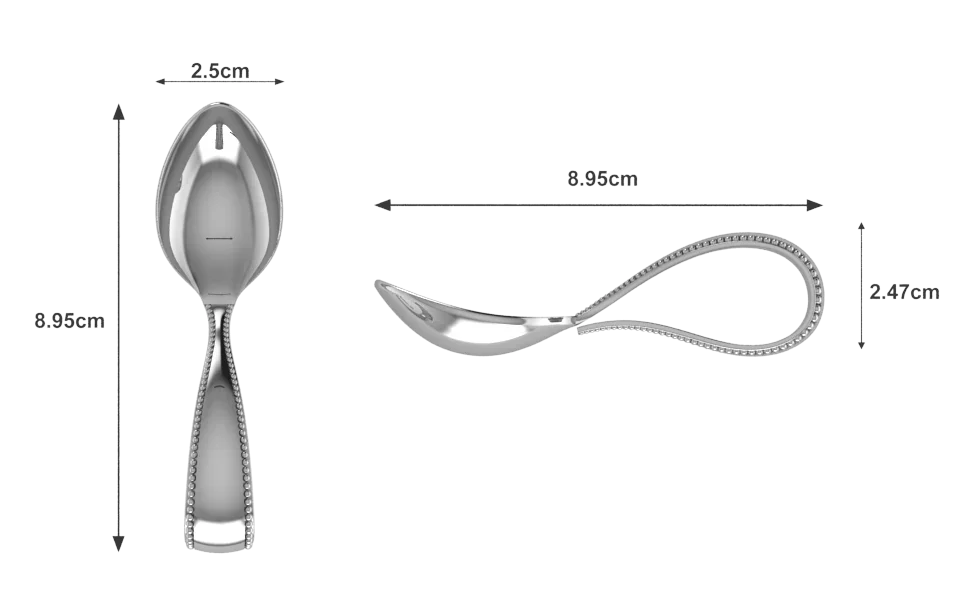 Beaded Loop Sterling Silver Baby Feeding Spoon by Krysaliis - The Mayfair Hall