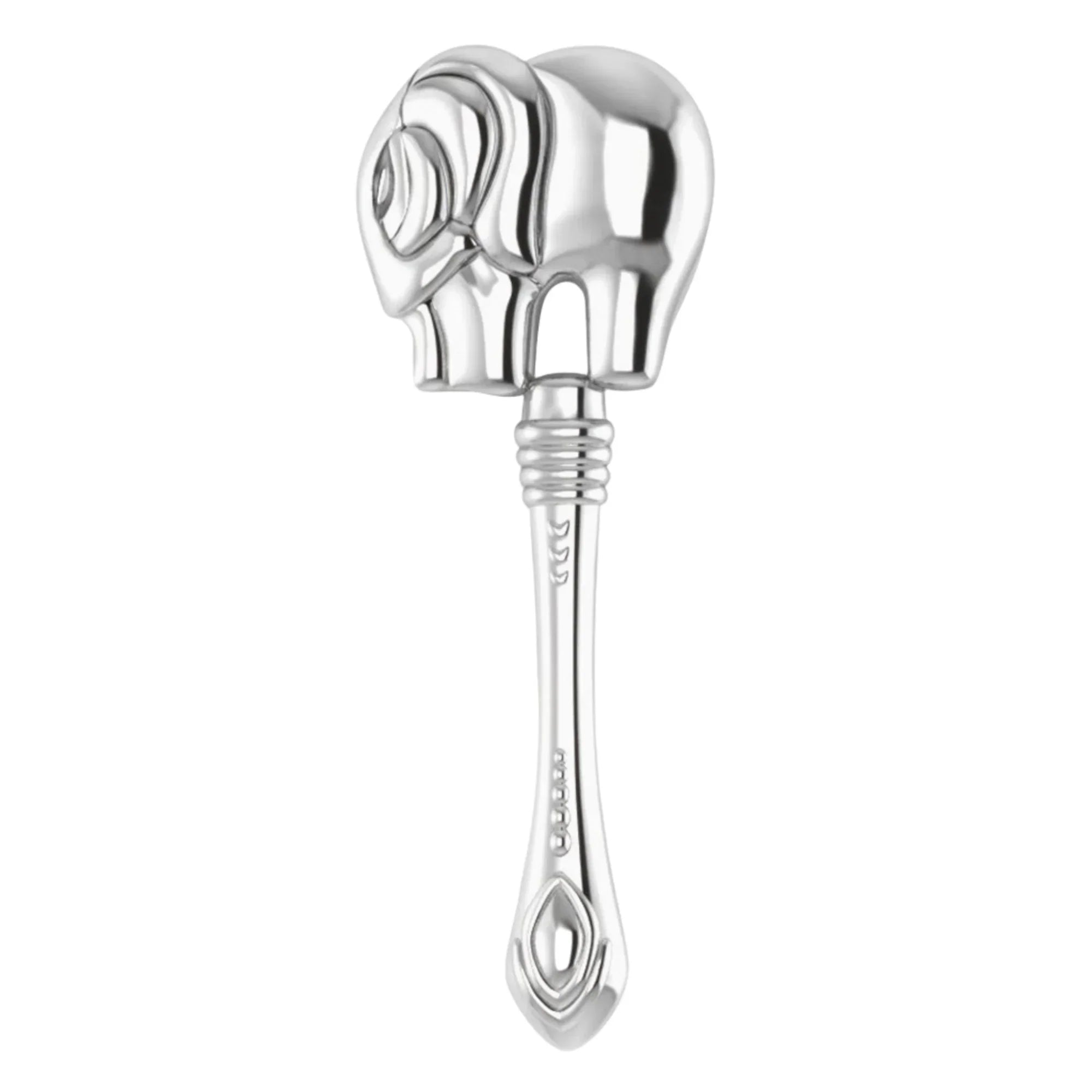 Krysaliis Sterling Silver Baby Rattle - Elephant - The Mayfair Hall