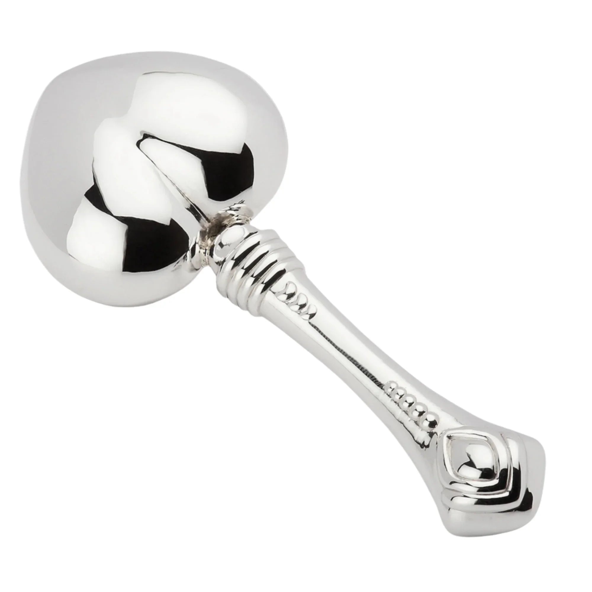 Krysaliis Sterling Silver Baby Rattle - Heart - The Mayfair Hall