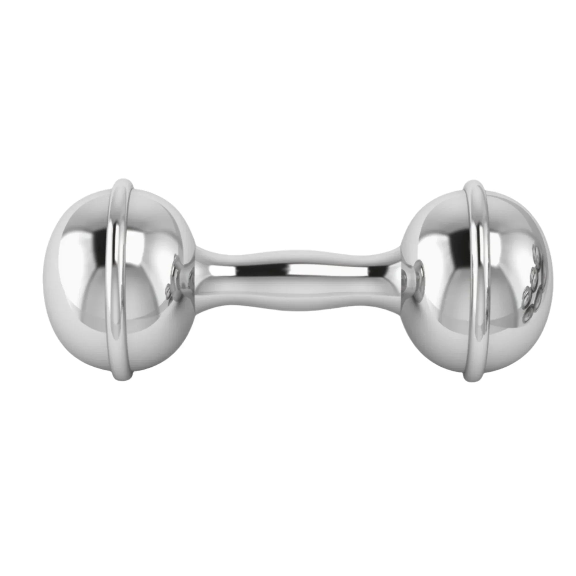Krysaliis Sterling Silver Dumbbell Baby Rattle - The Mayfair Hall