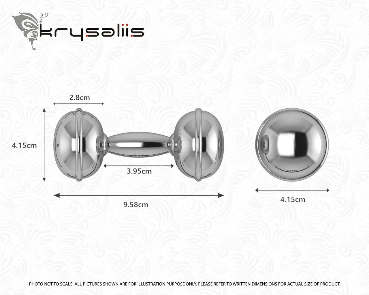 Krysaliis Sterling Silver Dumbbell Baby Rattle - The Mayfair Hall