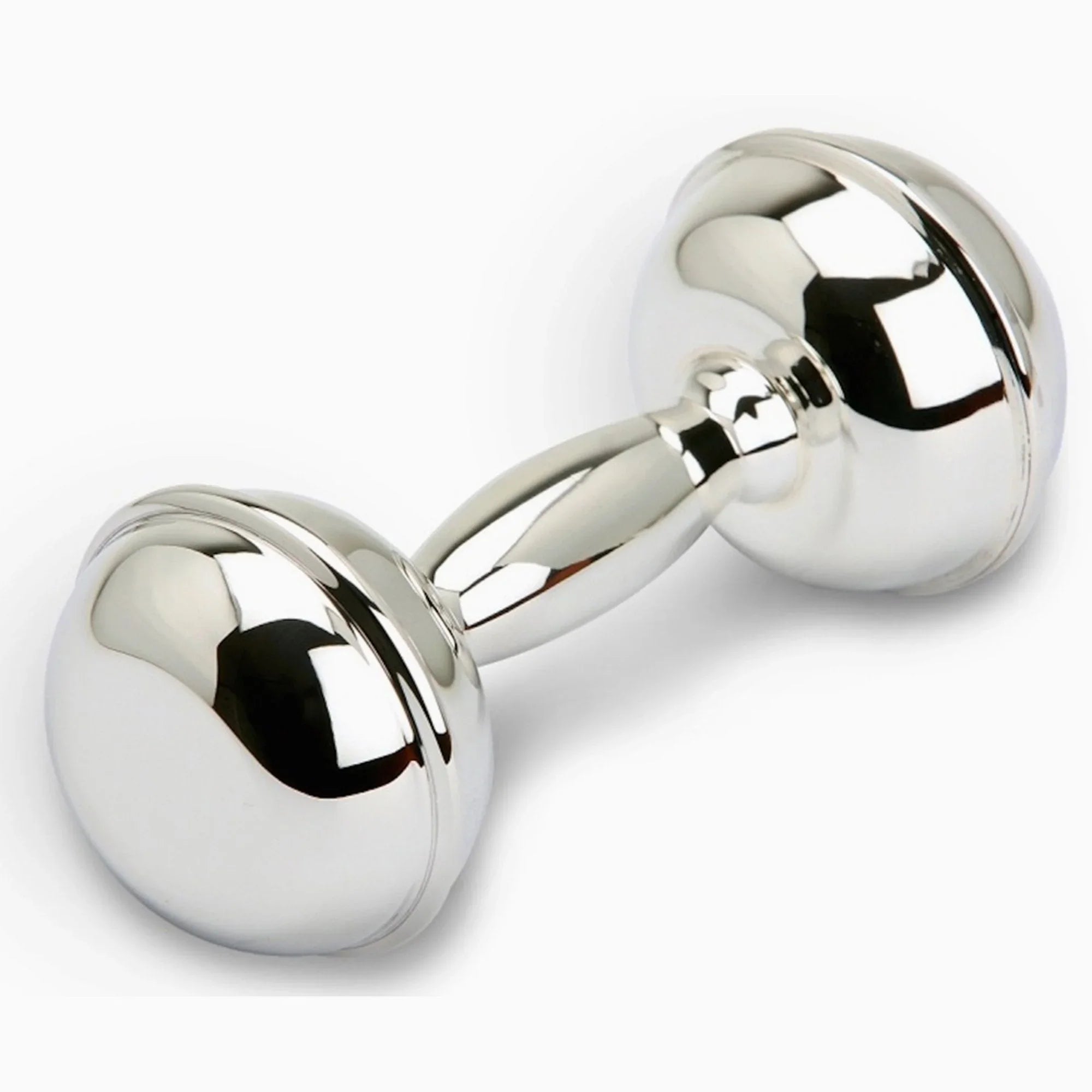 Krysaliis Sterling Silver Dumbbell Baby Rattle - The Mayfair Hall