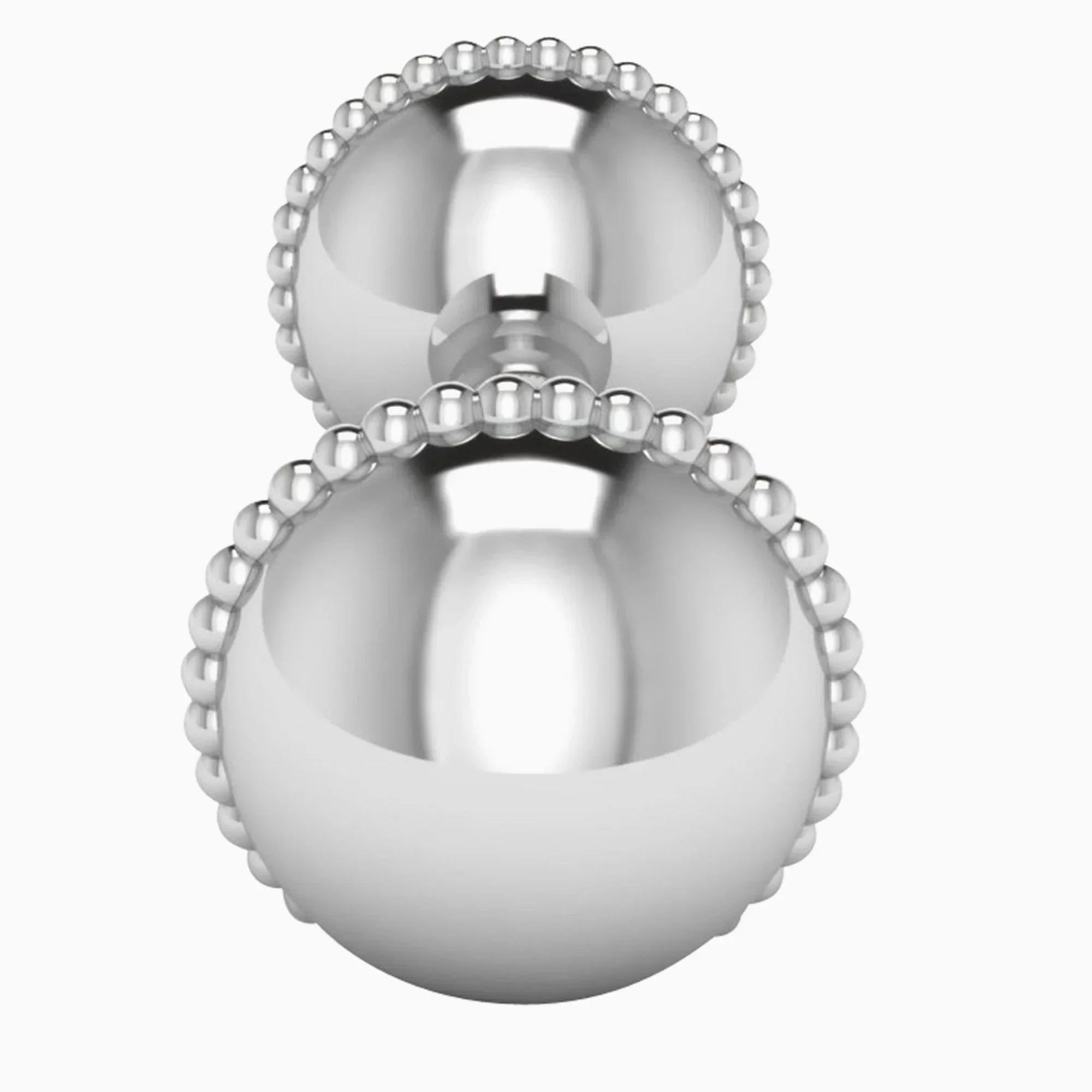Krysaliis Sterling Silver Dumbbell Rattle - Mini Beaded - The Mayfair Hall