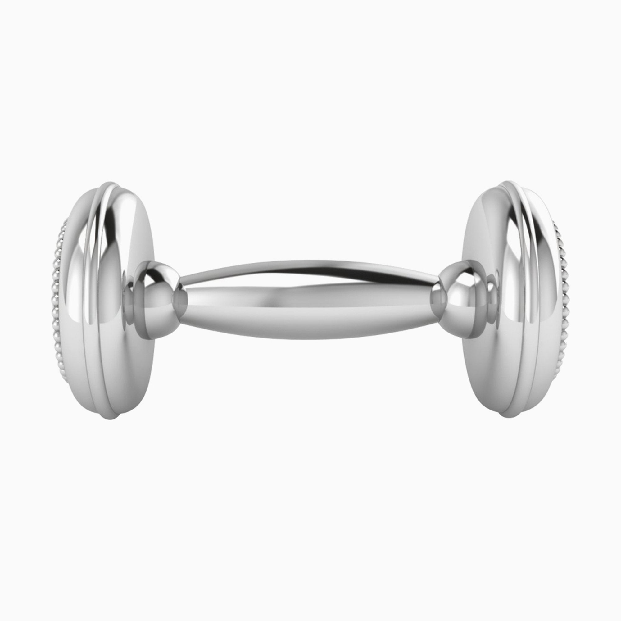 Krysaliis Sterling Silver Dumbbell Rattle - Beaded