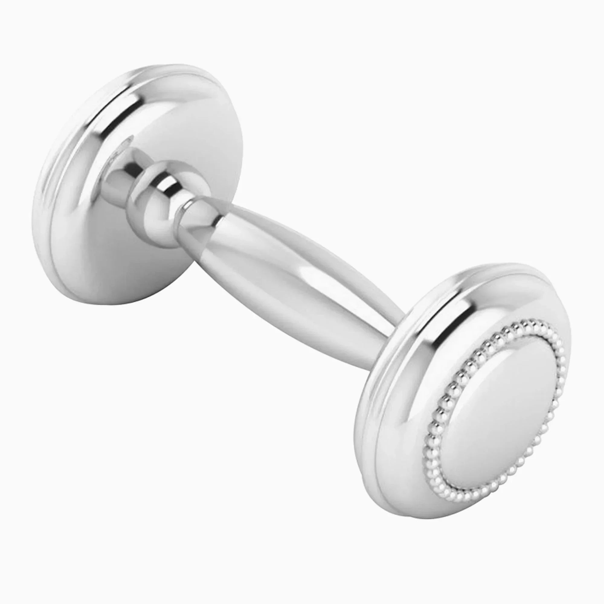 Krysaliis Sterling Silver Dumbbell Rattle - Beaded - The Mayfair Hall