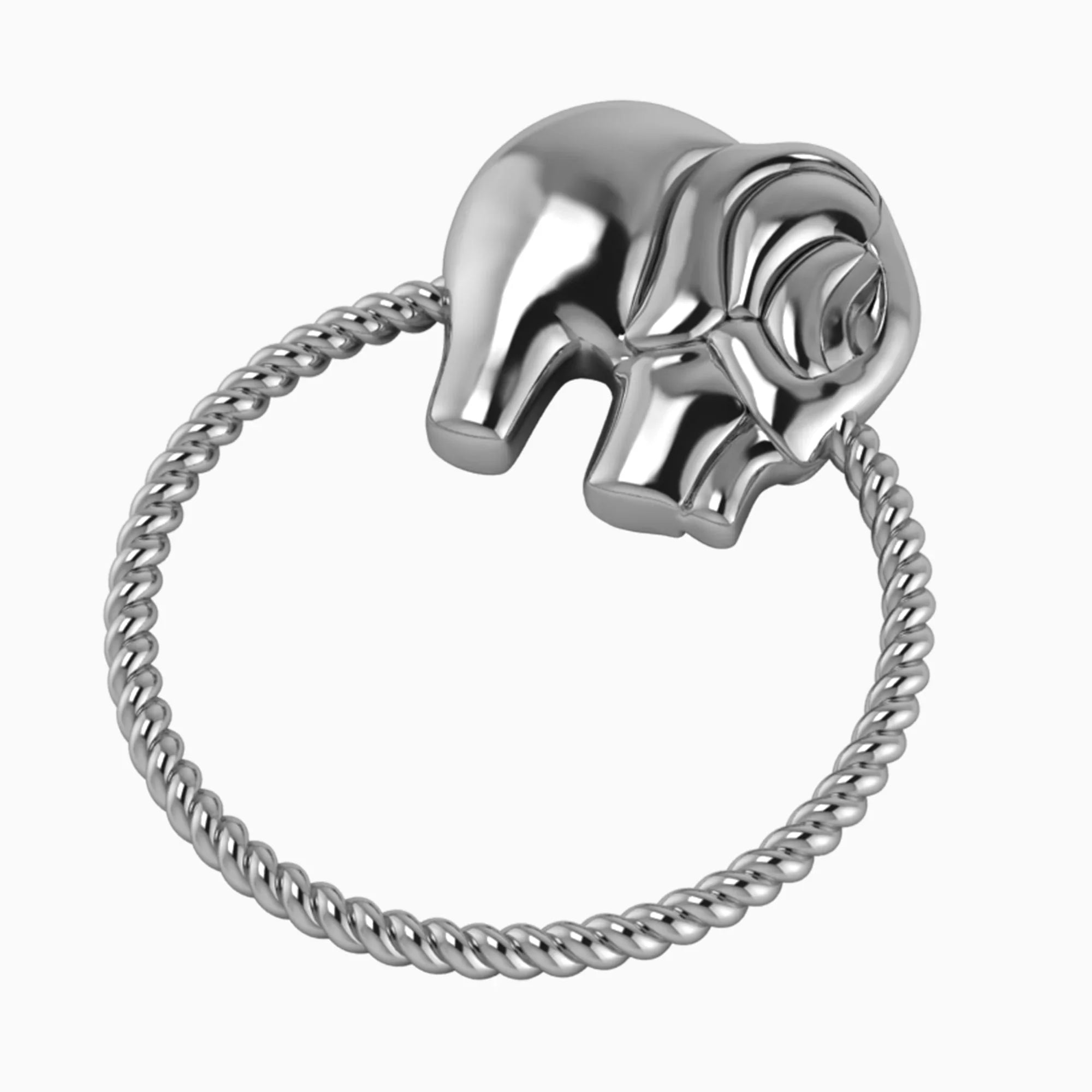 Krysaliis Sterling Silver Rattlem - Rope Ring Elephant - The Mayfair Hall
