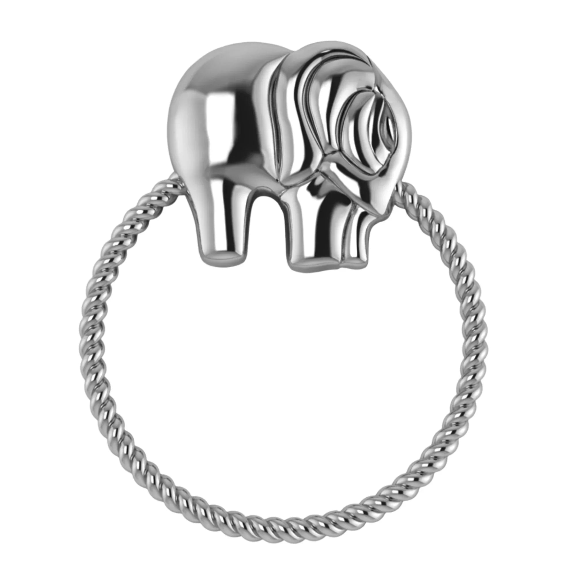 Krysaliis Sterling Silver Rattlem - Rope Ring Elephant - The Mayfair Hall