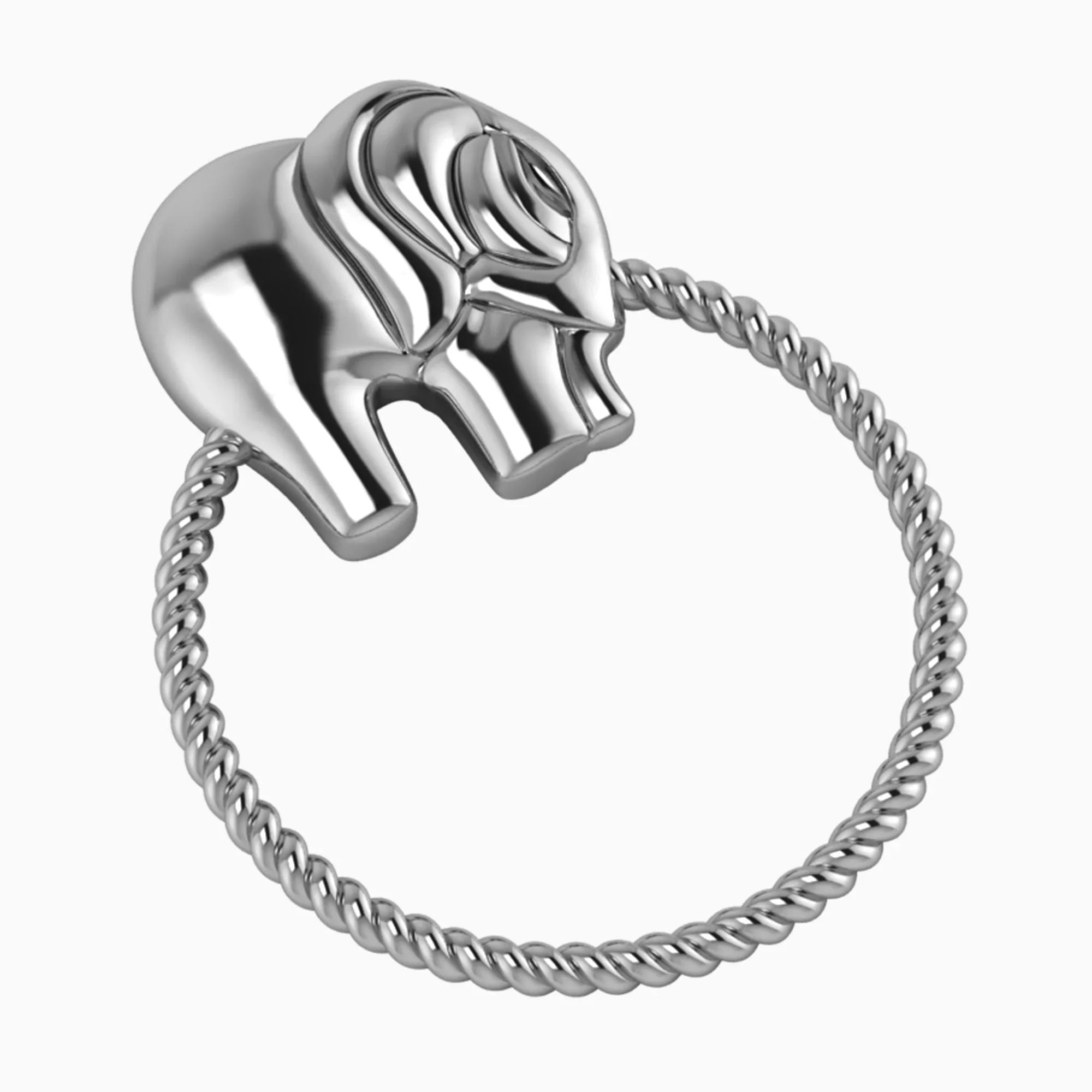 Krysaliis Sterling Silver Rattlem - Rope Ring Elephant - The Mayfair Hall